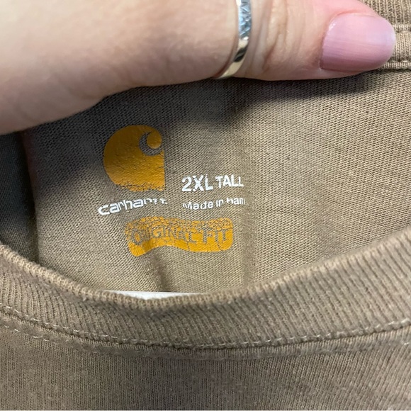 Carhartt Relaxed Fit Tan Colored T Shirt Size 2XL - Picture 3 of 4